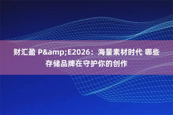 财汇盈 P&E2026:海量素材时代 哪些存储品牌在守护你的创作